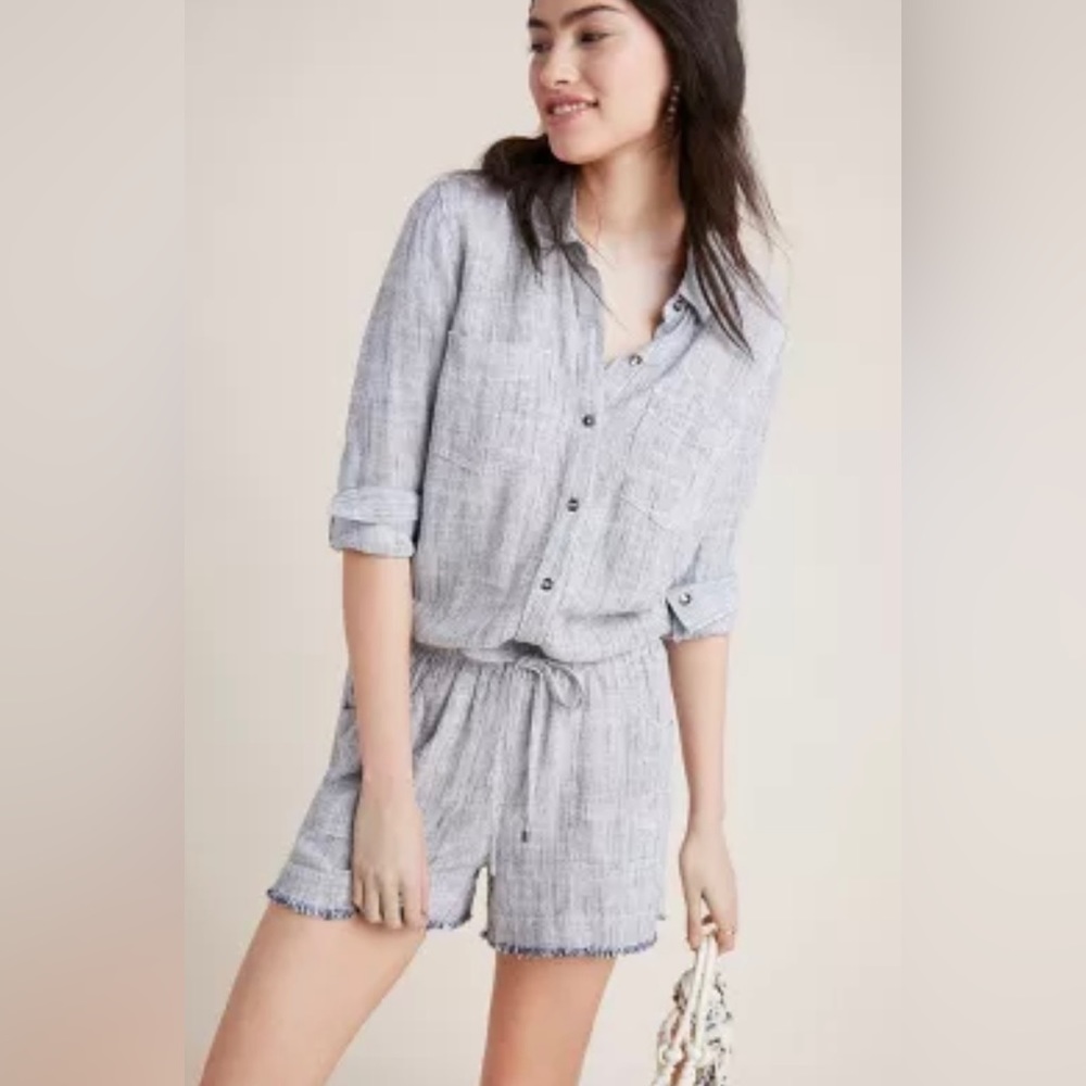 Splendid Shorts Romper White and Blue Stipe, SO cute!